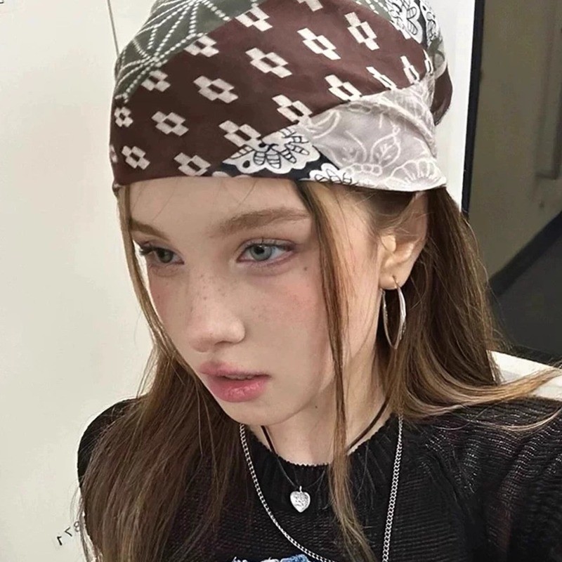 Thu Đông Retro Thời Trang Nâu Turban 2026 Phong Cách Mới Turban Nữ