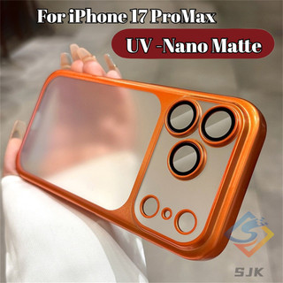 Ốp điện thoại họa tiết mờ màu cam vũ trụ cho IPhone 17 Pro Max 17 Pro 17Air 15 Pro Max 16 Pro Max Vỏ trong suốt Vỏ chống sốc