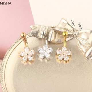 Misa Tinh Tế Zircon Thép Không Gỉ Cơ Thể Trang Sức Hoa Bụng Nút Nhẫn Dangling Piercings Phụ Kiện Dễ Thương Goth Nữ Gợi Cảm Rốn Xuyên