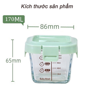 【BabyJoy】Hộp thuỷ tinh trữ đông,Hộp Trữ Đồ Ăn Dặm, Hộp Trữ Đông Thực Phẩm,có chia vạch, có van thoát khí