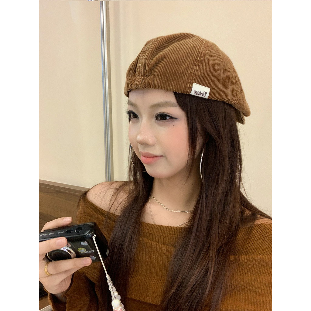 Mũ Corduroy Phong Cách Nhật Bản Retro, Thích Hợp Thời Trang Văn Học