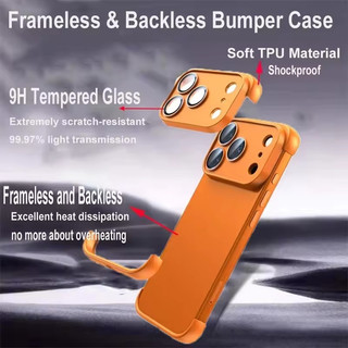 [JLK] Ốp Điện Thoại Bảo Vệ Cạnh Góc Không Biên Giới Cho iPhone 17Air 17Pro 17 Pro Max 16 15 Plus 14 13 12 Vỏ Bảo Vệ Ống Kính Silicon Mềm Không Khung