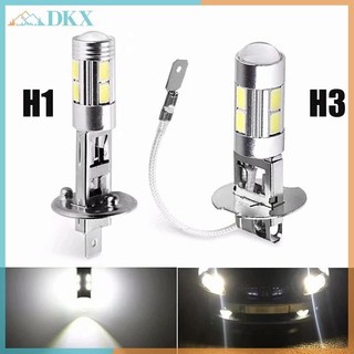 DKX 2 Bóng Đèn LED Ô Tô H1 H3 6000K LED Trắng Công Suất Cao 10-SMD 5630 Giải Mã Ô Tô Đèn Sương Mù Lái Xe Đèn Tự Động DRL.