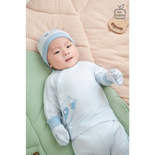 La pomme AW2025  BST La Pomme cúc thẳng Gấu yêu của mẹ - Xanh T9.2