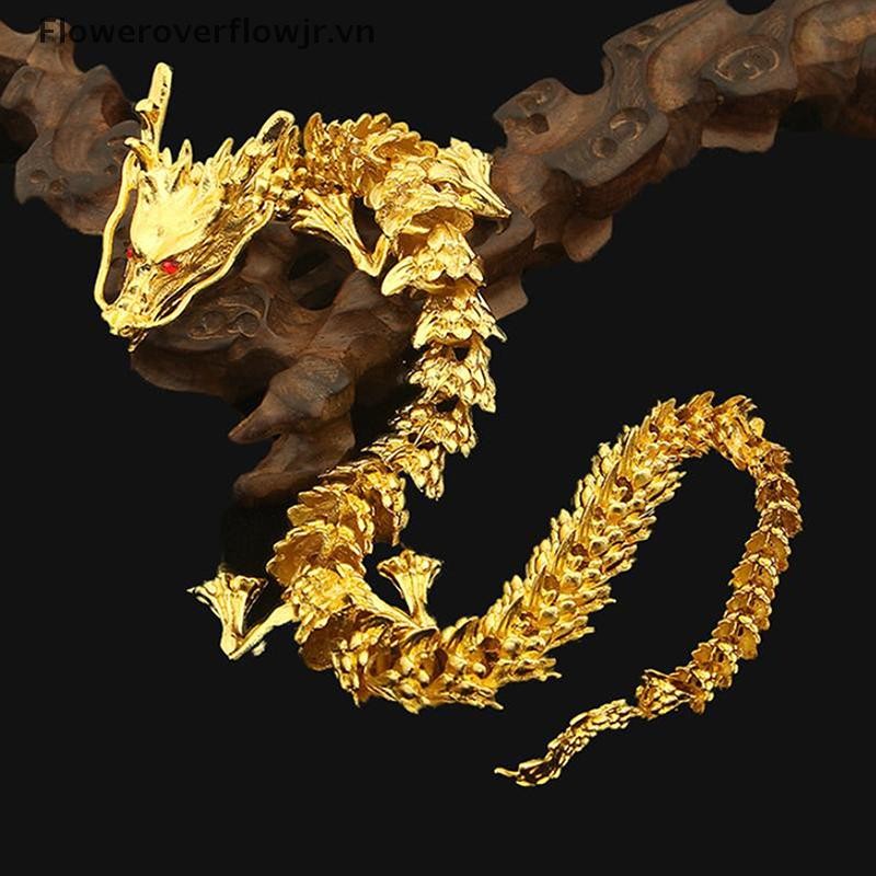 FJ Tượng Rồng Quà Tặng Sáng Tạo Hợp Kim 3D Rồng Có Thể Xoay Rồng Thủ Công Món Quà Trang Trí HOT
