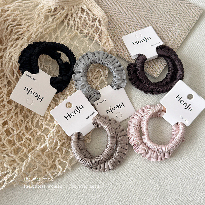 Bộ dây buộc tóc Satin mới Bộ nhẫn tóc nữ đơn giản
