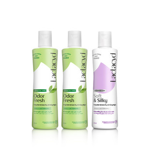 Bộ 2 Chai DDVS Phụ nữ Lactacyd Odor Fresh 250ml/chai + 1chaiDDVS Phụ nữ Lactacyd Soft & Silky Dưỡng Ẩm 250ml