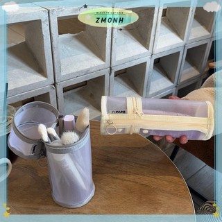 ZMONH Lưới Kép Cọ Trang Điểm Túi Bảo Quản Bàn Chải Di Động Hộp Đựng Bàn Chải Dung Tích Lớn Đơn Giản Giá Đỡ Xô Du Lịch Túi Đứng
