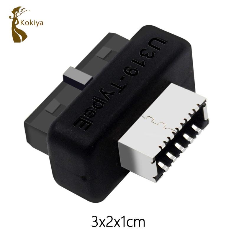 Kokiya USB 3.1 3.2 Pin Loại A Key Front Panel Adapter USB3 19P 20P sang Type E Header Converter, USB C Header Adapter