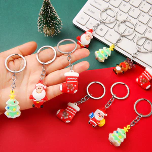 5 / 10 Chiếc Trẻ Em Bạn Bè Tặng Búp Bê Móc Khóa Ba Lô Mặt Dây Chuyền Giáng Sinh Ông Già Noel Móc Chìa Khóa