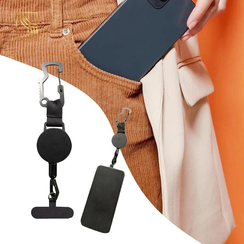 Dây đeo chìa khóa có thể thu vào Dây đeo điện thoại Tab Tether để trượt tuyết ngoài trời Đi bộ đường dài