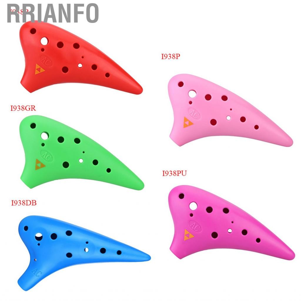 Rrianfo Rrianfo 12 lỗ nhựa Ocarina Flute Alto C nhạc cụ với điểm âm nhạc cho người yêu và người mới bắt đầu