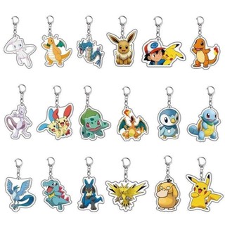 Dễ thương Pokemon Anime Key Clasp Thời trang Cartoon Pikachu Acrylic Keyring Phụ nữ Tote Bag Mặt d
