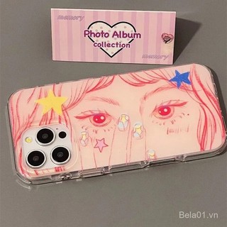Ốp Điện Thoại Thích Hợp Cho iPhone Graffiti Làm Móng Tay Mắt Lớn Cô Gái Thích Hợp Cho iPhone17pro / 16 / 15 / 14pro Ốp Điện Thoại Lỗ Lớn imd 13 / x Vỏ Bảo Vệ DKOW