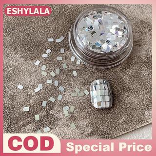 [Bea-t] 1 Bình Vuông Bạc Móng Tay Lấp Lánh Trang Sức Tối Giản Và Lấp Lánh Ánh Sáng Phong Cách Sang Trọng Mặc Giáp Vật Liệu Trang Trí [[Mới]