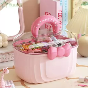 Hộp Bảo Quản Kẹp Tóc YUUKII, Hộp Trang Sức Nơ Chống Thấm Nước, Phụ Kiện Tóc Nhiều Lớp Hộp Đựng Cô Gái