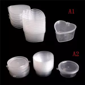 SSVN 10 Cái / lốc Nhựa Màu Nhựa Trong Suốt Hộp Đựng Keo Putty Bọt Bóng Hộp Bảo Quản Slime Bảo Quản.