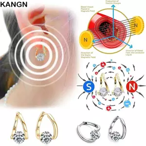 KANGN 2 Đôi Bông Tai Magntherapy Germanium Châm Cứu Cho Lo Âu Và Căng Thẳng Lymphatic Thoát Nước Tai Stud