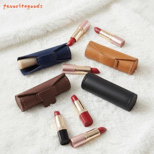 Hộp Son Môi FAVORITEGOODS, Túi Bảo Quản Hình Tròn Thiết Kế Hình Trụ, Túi Bảo Quản Mini Di Động Đa Năng Túi Nước Hoa Bảo Vệ Sản Phẩm Làm Đẹp