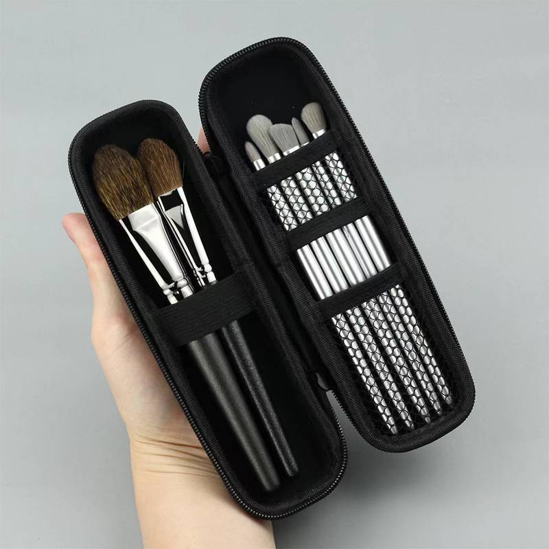 E-WOITD Nữ Trang Điểm Hộp Đựng Cọ Pure Bla Nhỏ Túi Đựng Mỹ Phẩm Lipsti Bút Sắp Xếp Dụng Cụ Làm Đẹp Hộp Bảo Quản Dây Kéo Dài Túi E-WOITD