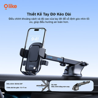 Olike HC30 Giá Đỡ Điện Thoại Ô Tô Đế Hút Chân Không, Xoay 360 Độ, Chống Rung Mạnh, Tự Động Khóa