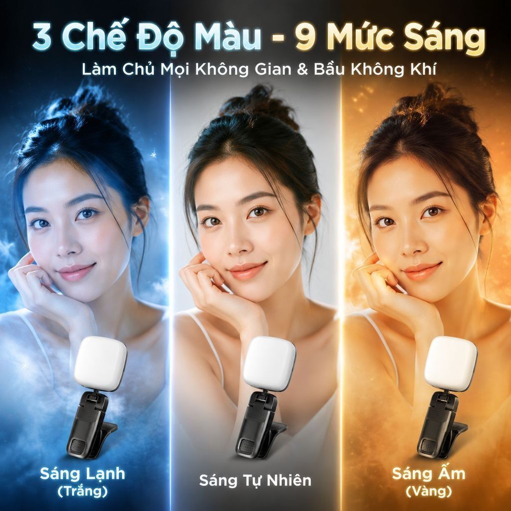 🔥Sạc USB đèn chụp ảnh / Đèn làm đẹp tích điện / Đèn selfie có kẹp điện thoại LED / Mini RGB vòng tay đèn livestream