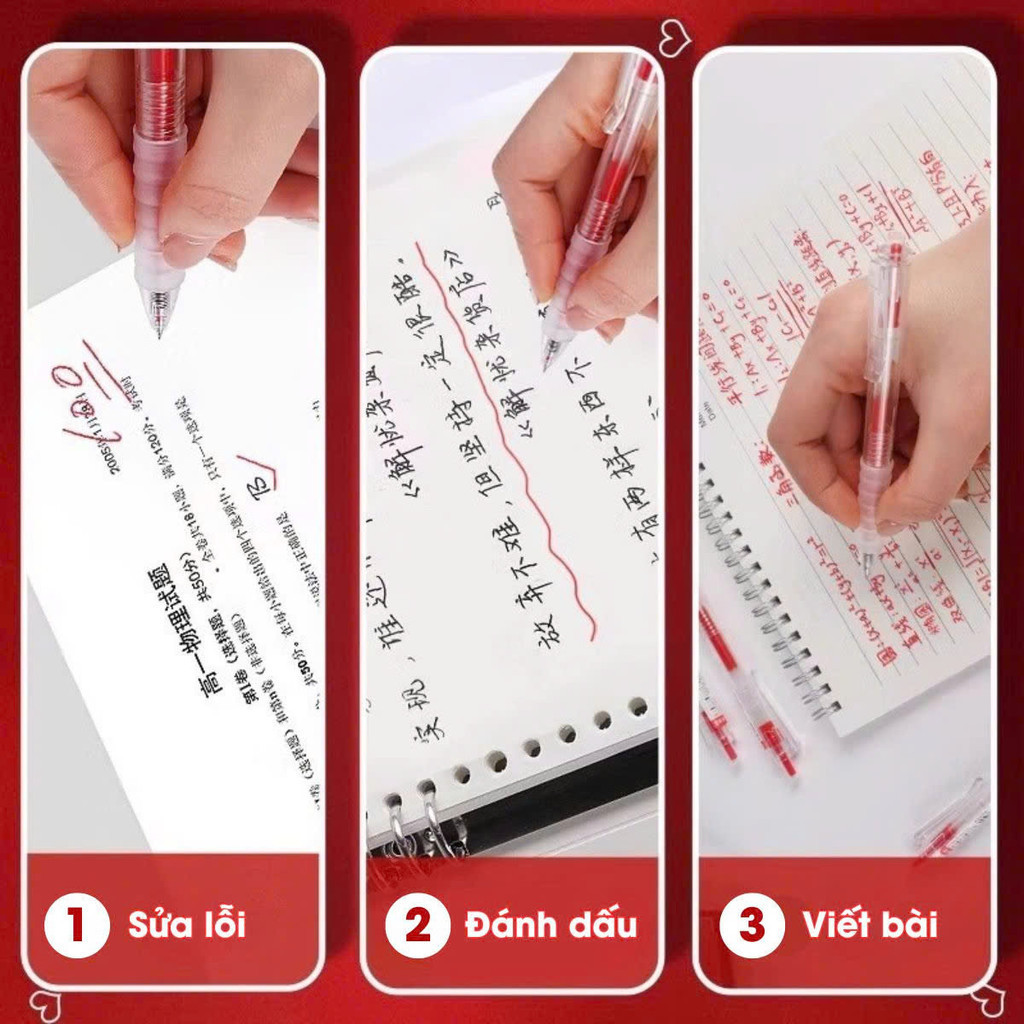Combo 20 bút gel ngòi 0.5mm viết chữ đẹp mực đậm không lem nhanh khô cho học sinh văn phòng