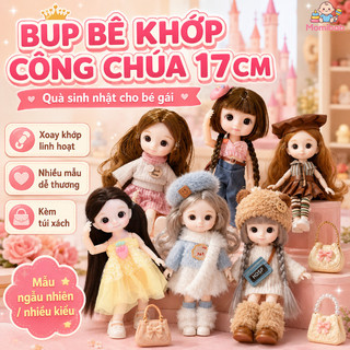 Búp bê khớp công chúa 17cm – Khớp xoay linh hoạt, tạo dáng dễ dàng – Trang trí góc học tập – Quà sinh nhật cho bé gái