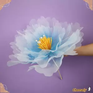 REELY Nhân Tạo Thực Tế Mẫu Đơn, Màn Hình Sàn Đầu Hoa Lớn Ngoài Trời, 50cm Trang Trí Tiệc Tại Nhà Lớp Cánh Hoa Lông Tơ Hoa Giả