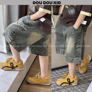[ JD3KHUY - DOUDOUKID] Quần Shorts Jean Trẻ Em Thiết Kế Thời Trang Phong Cách Hiện Đại Cho Bé Trai 16-50kg