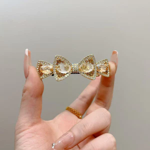 MAUROPOLI Kim Cương Giả Nơ Mùa Xuân Kẹp Lưng Đầu Nửa Tie Kẹp Tóc Nhỏ Tinh Tế Kẹp Tóc Phẳng Ngang Kẹp Mũ Đội Đầu