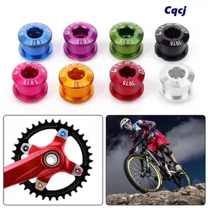 CQCJ 4 Ốc Vít Chainwheel 8 Màu Phụ Kiện Xe Đạp Đường Bộ 7075 Vít Đĩa