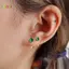 < Honeyba > 1 Đôi Bông Tai Tragus Xanh Tròn Nhỏ Lùm Xuyên Sụn Stud Xoắn Trang Sức Cz Barbell Khuyên Tai Đẹp