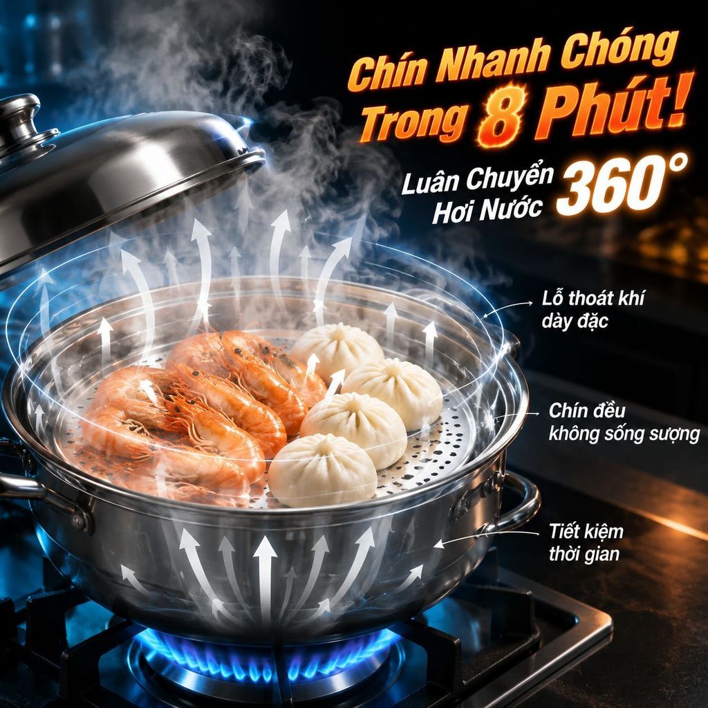 ⚡Ship Nhanh⚡Inox không gỉ bền khay hấp|Chịu nhiệt đúc liền giá hấp đa năng|Chảo xào chuyên dùng khay hấp
