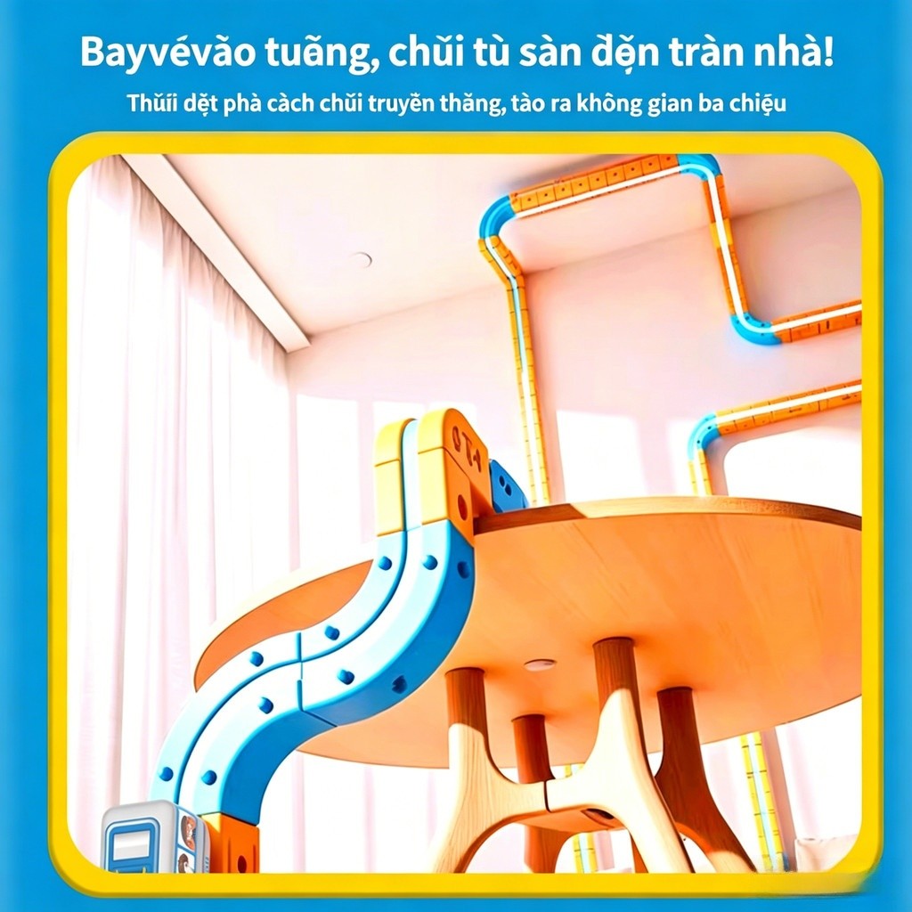 【🇻🇳Có sẵn kho】Đồ chơi xây dựng đường ray xe lửa từ tính, Bộ đường sắt điện DIY - Đồ chơi STEM giáo dục 3D dành cho trẻ em, Khối xây dựng sáng tạo, Ý tưởng quà tặng sinh nhật