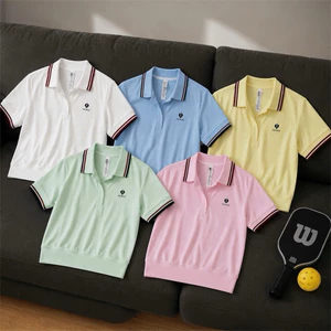 Áo croptop Pompeche- chất cotton thông hơi QCtập pickleball, tennis, gofl...
