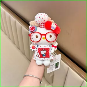 PS1 Sanrio Hello Kitty Plushie Xoăn Hair Chef Series Sang Trọng Túi Búp Bê Charm SP1