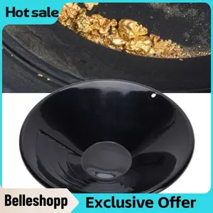 Belleshopp Belleshopp 10 Inch Gold Pan Black ABS Công cụ quét nhẹ chắc chắn cho các hoạt động khai thác thủ công