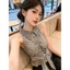Hot Girl Sọc Ve Áo Dây Dệt Kim Áo yếm Nữ Mùa Hè Phong Cách Mới Cao Cấp Hẹp Đơn @