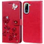 Kim Cương Dập Nổi In Hoa Hồng Ốp Lưng Điện Thoại Infinix Hot 70 4G X6895B Sách Da Full Silicone Cover