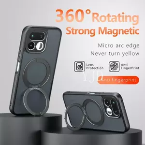 Ốp Lưng Cho Realme 16T 360° Giá đỡ xoay Họa tiết da mờ Không bao giờ biến màu vàng Vỏ điện thoại chống rơi