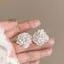 PNPIA- Mới Lớn Hoa Trắng Bông Tai Nữ Cá Tính Thời Trang Thiết Kế Độc Đáo Cưới Trang Sức Quà Tặng Sinh Nhật