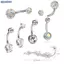 Bluelover 7 Cái / bộ Thép Không Gỉ Pha Lê Bụng Nút Nhẫn Rốn Cơ Thể Trang Sức Xuyên Mới