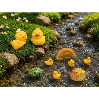 [ĐỘC QUYỀN]  🐤 Set Charm Resin Phao Vịt Mùa Hè Vịt Vàng Bơi Suối Dưa Hấu Cam Tươi Trang Trí Dép Handmade Cao Cấp 10 SET