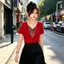 Pháp Cổ Cọc Nóng Khâu Kim Cương Áo Thun Slim-fit Ôm Hơn Nhìn Mùa Hè Thời Trang Cao Cấp Phong Cách Mới Khâu Thời Trang Tay Ngắn