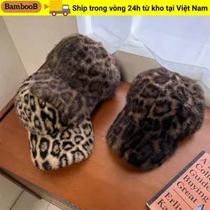 Mũ bóng chày BAMBOOB, Mũ sang trọng in họa tiết da báo thông thường, Mũ Hip-hop thời trang đường phố có thể điều chỉnh đa năng Thu đông