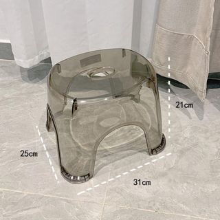 Ghế Đẩu Nhựa Acrylic Trong Suốt Chống Trượt, Ghế Kê Chân, Ghế Nhựa Thấp Cứng Cáp Hiện Đại Đa Năng