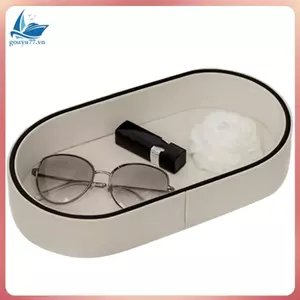 Hộp đựng bằng da PU Lối vào Mỹ phẩm để bàn Khay linh tinh Hộp sắp xếp trang sức Trang trí phòng tại nhà Màu trắng