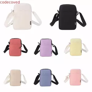 Túi đựng điện thoại di động CODECOVED, Túi đeo vai bằng vải Canvas Ví đựng điện thoại đeo chéo nam nữ màu trơn Ví đựng điện thoại di động đơn giản để lưu trữ điện thoại