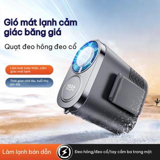 quat deo lung Q1 Pro Quạt đa năng: Đeo lưng, đeo cổ, đeo chéo, để bàn! 199 chế độ gió, mát lạnh bán dẫn
